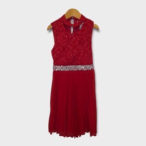 Speechless Red Lace Glitter Formal Dress Girls 7 Holiday | Christmas Sparkle
